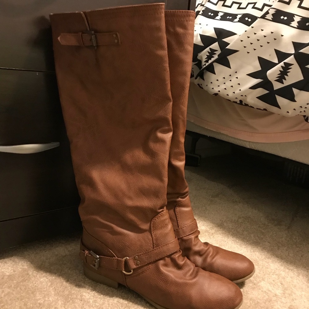 Brown riding boots